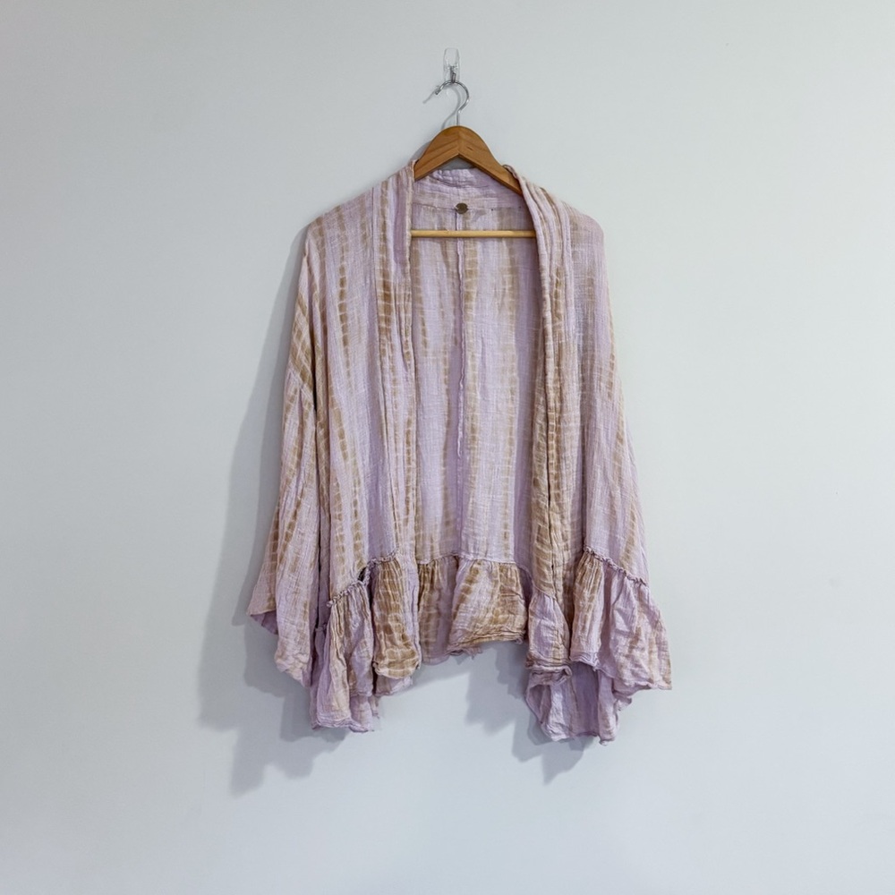 Free people Sasha lavender tie dye kimono Cardigan Bohemian Flowy - Picture 4 of 16